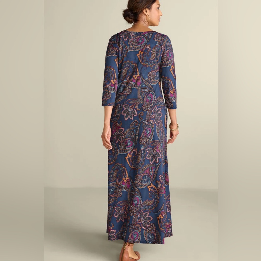 Soft Surroundings 3/4 Sleeve Cotton Modal Scoop Neck Maxi Dress - Picture 8 of 8